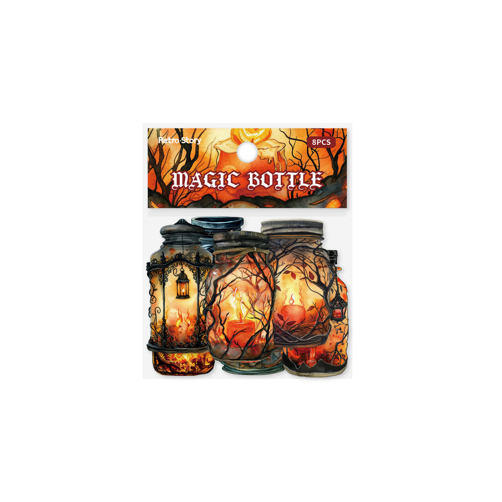 Retrostory Magic Bottle Series DIY Retro Landscaping Stickers Creative Decorative Stickers 8 Handbook Stickers