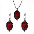 Cross-Border Hot Selling Halloween Gothic Crow Earrings Necklace Set Factory Direct Sale