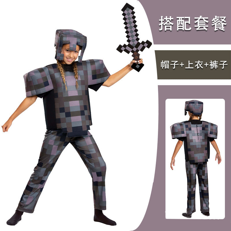 My World Child Cos Suit Steve Stage Game Performance Suit minecraft Halloween Costume in stock