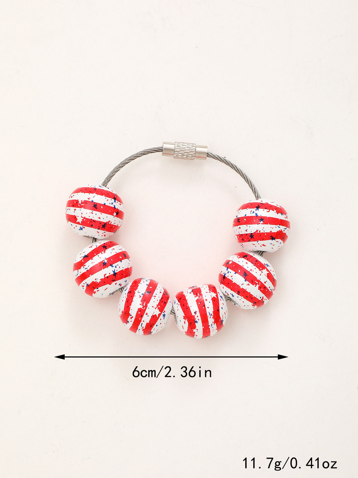 Sporty Baseball Independence Day Halloween Wooden Beads Wooden Fruit Summer Party Keychain Bracelet