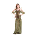 2025 Halloween New Costume Forest Green Elf Flower Fairy Princess Angel Long Dress Ds Performance Costume