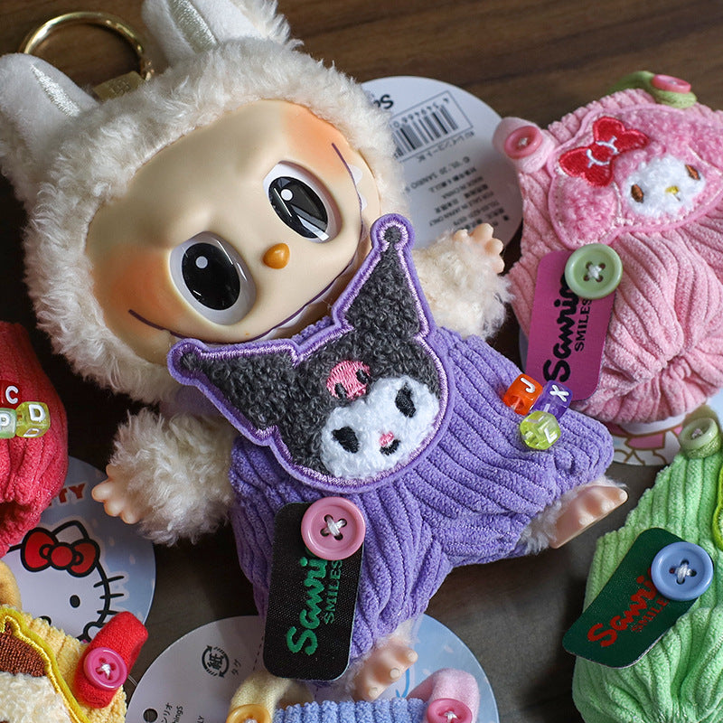 Hot Sanrio For Labubu Series Clothing V1 V2 V3 Toys Cartoon Cute Kuromi Melody Pendant Clothing Doll Fashion Accessories Gift