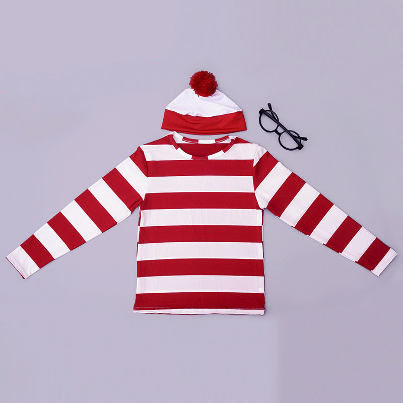Halloween Costume Smart Wally Where's Wally UK Anime Costume cosplay Couple Costume
