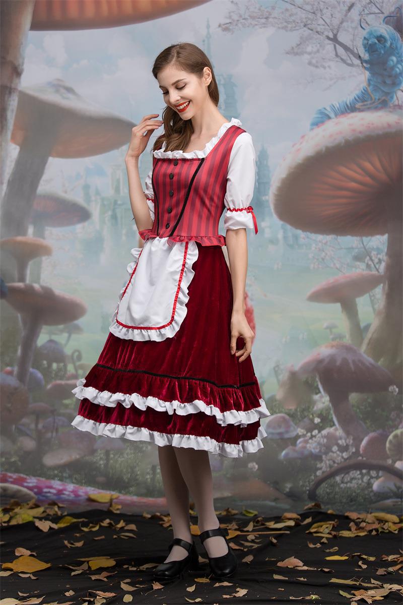European and American New Halloween Little Red Riding Hood Cos Role-Playing Anime Party Costume Little Red Riding Hood Performance Outfit