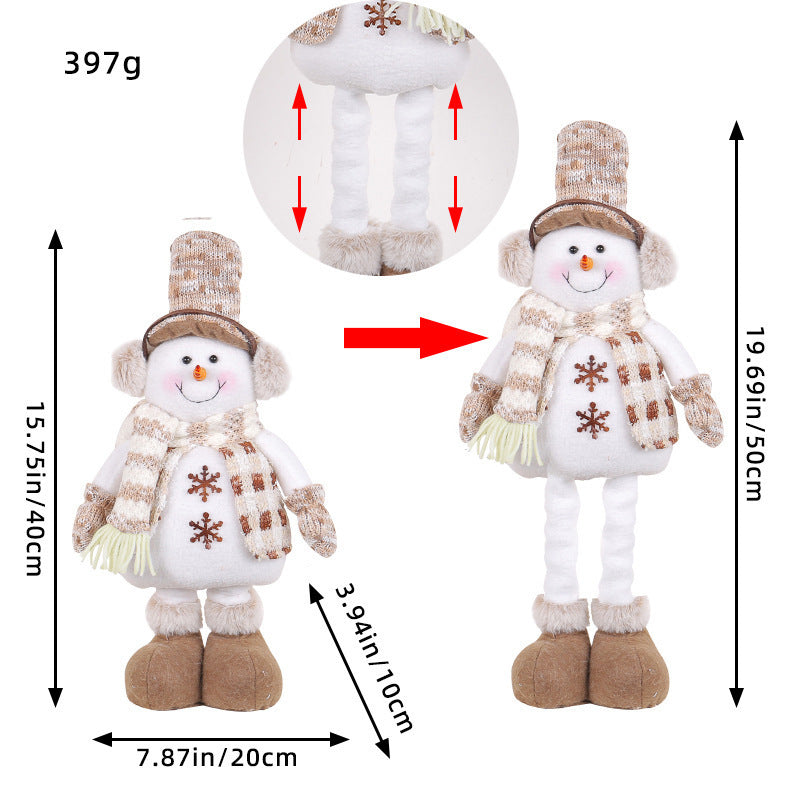 A variety of Christmas standing telescopic doll hotel window Christmas snowman elk doll decorative ornaments