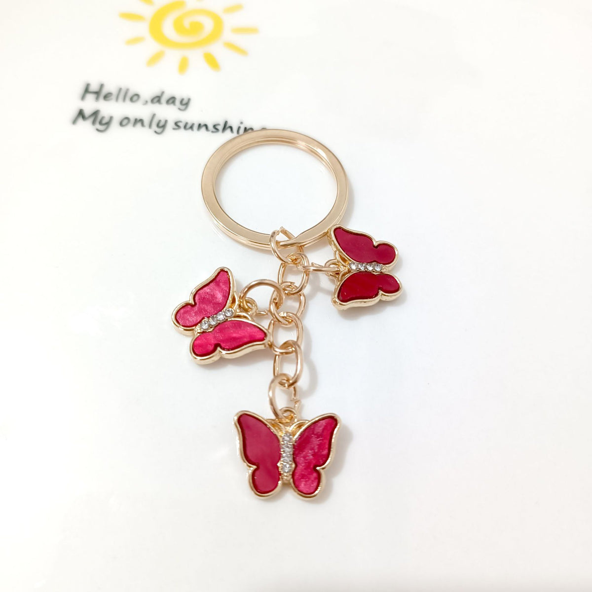 Cross-border new butterfly keychain European and American pendant key accessories schoolbag pendant decoration accessories wholesale