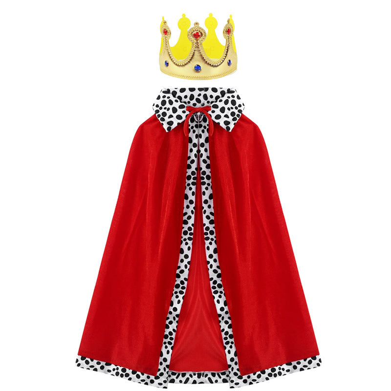 Halloween Costume Kids Adult Birthday Party Show Christmas King Prince Cloak Red Cloak Shawl