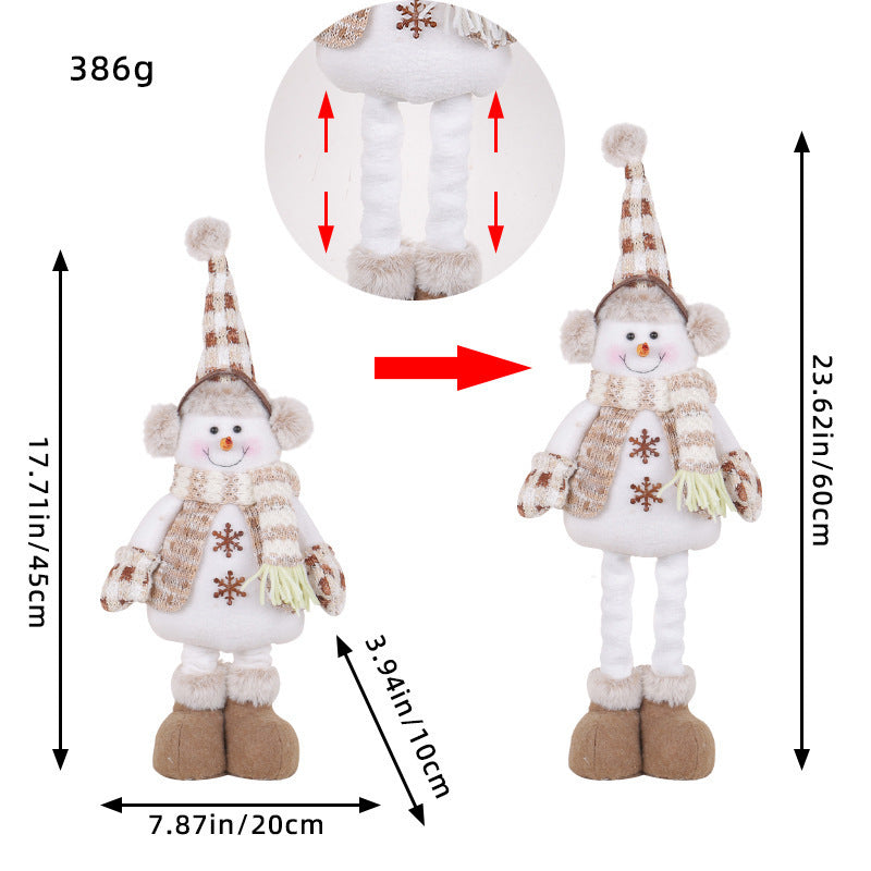 A variety of Christmas standing telescopic doll hotel window Christmas snowman elk doll decorative ornaments
