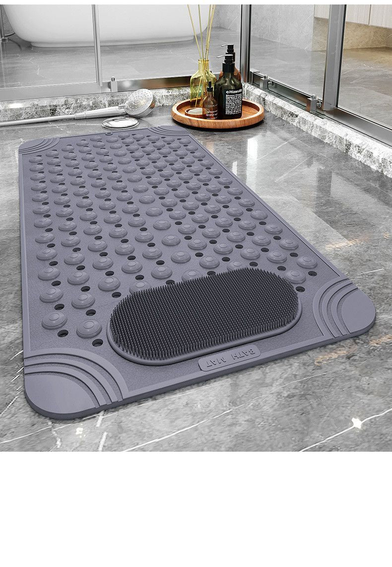 New Non-slip Bath Mat with Suction Cup and Drain Hole, Soft Machine-washable Shower Mat Non-slip Bath Mat