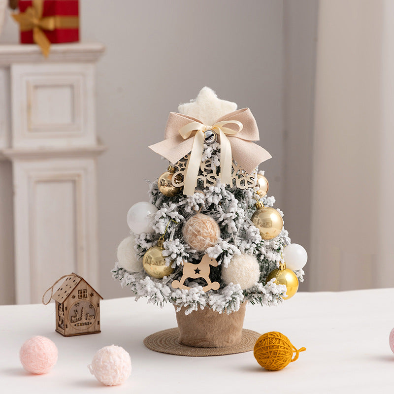 Christmas tree new desktop christmas tree pvc with lights christmas tree mini diy christmas decoration flocking
