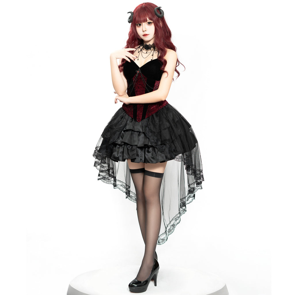 Halloween Adult Duchess Vampire Dark Gothic Witch Stage Cosplay Cos Costume