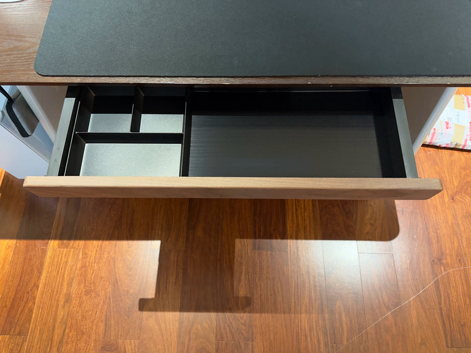 Under Desk Drawer Organizer Black Walnut Wood Standing Storage Shelf Office Desk Accessory Hidden Computer Desk Organizer