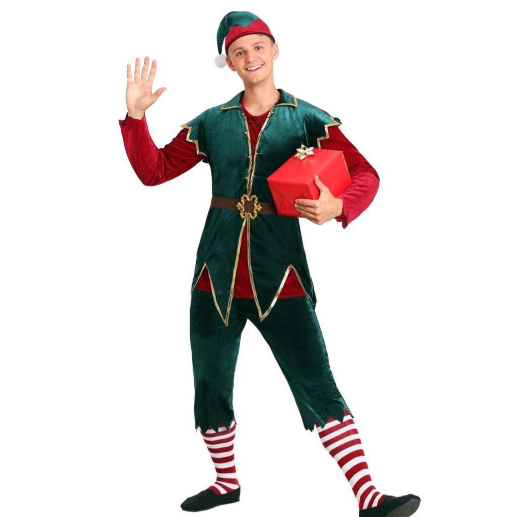European and American New Christmas Clown Costumes, Christmas Green Costumes for Men and Women, Couple Costumes, Christmas Costumes, Stage Performance Costumes