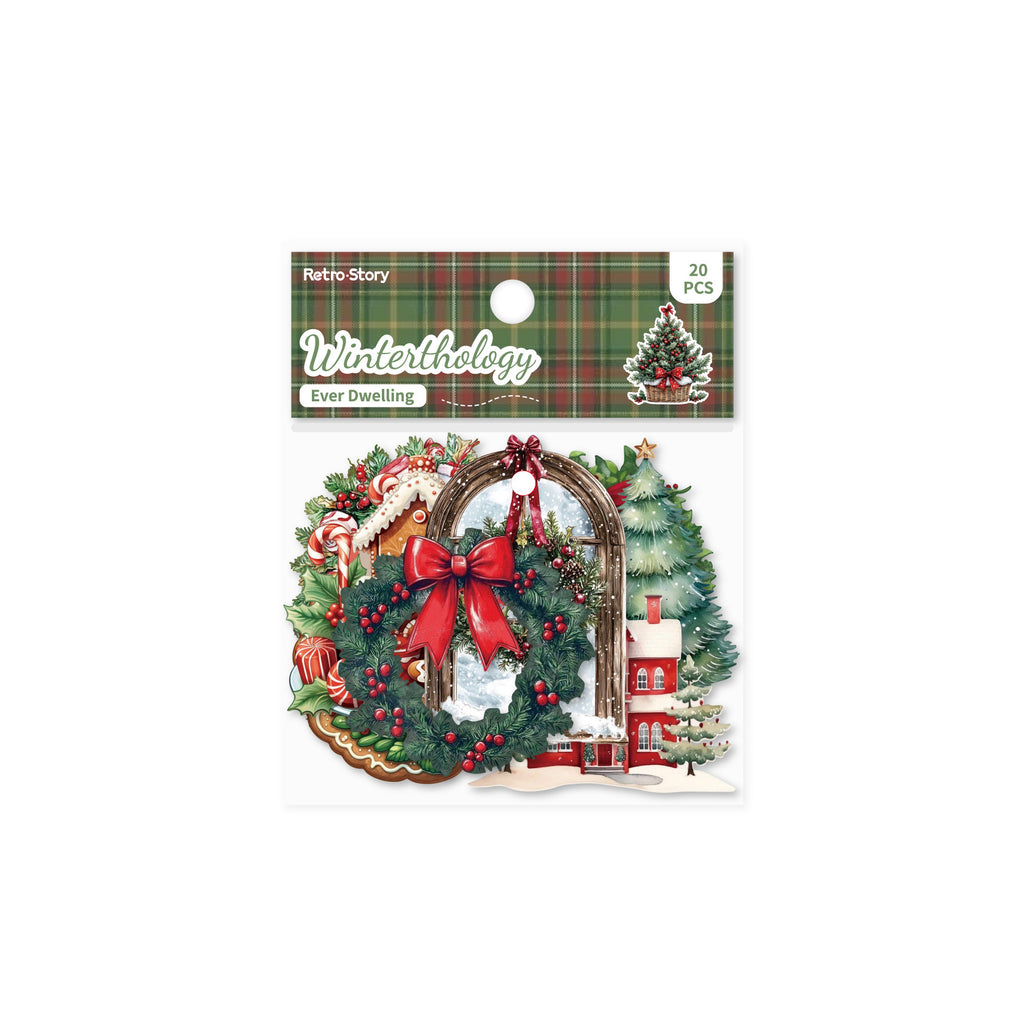 Retrostory Winter Story Collection Series Christmas Decoration Sticker Pack Creative Holiday Bow Bottoming Handbook Sticker