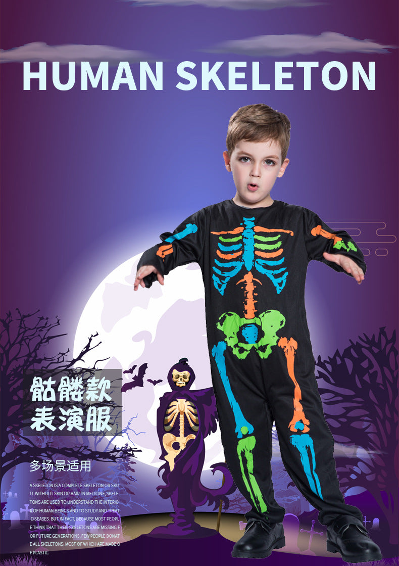 Cross-border Supply Carnival Halloween Ghost Festival cosplay Ball Stage Men's and Women's Skull Clothes Pirate Clothes