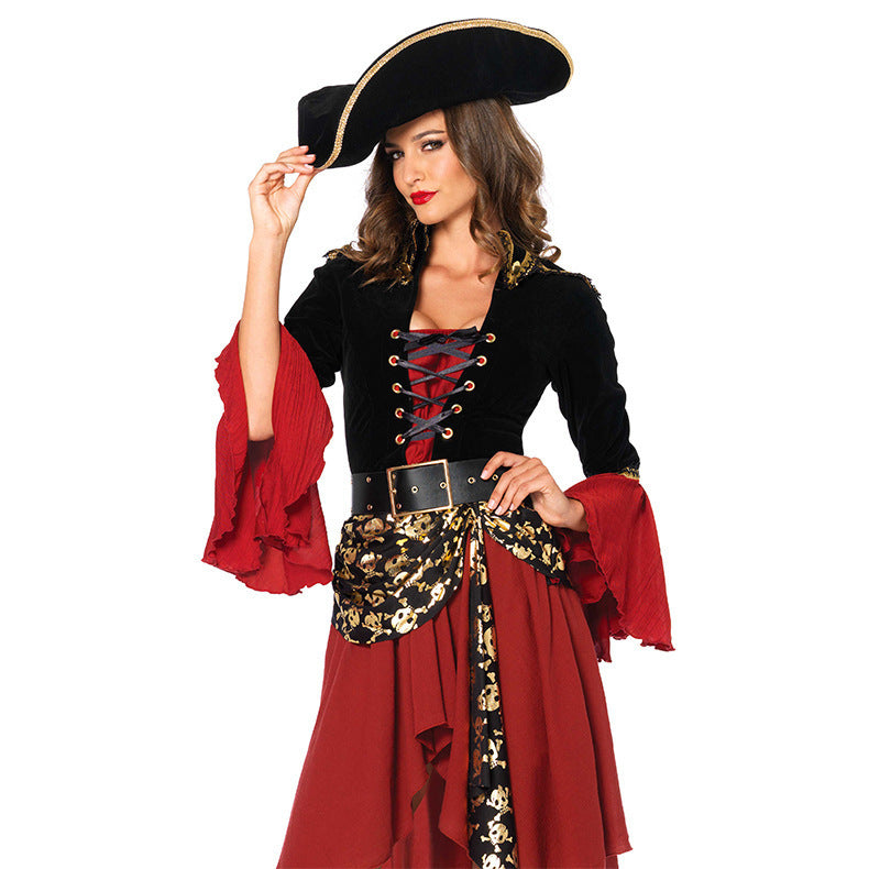 2024 New Women's Pirates of the Caribbean Costume Halloween Outfit Popular Game Costume Set Cosplay Costume