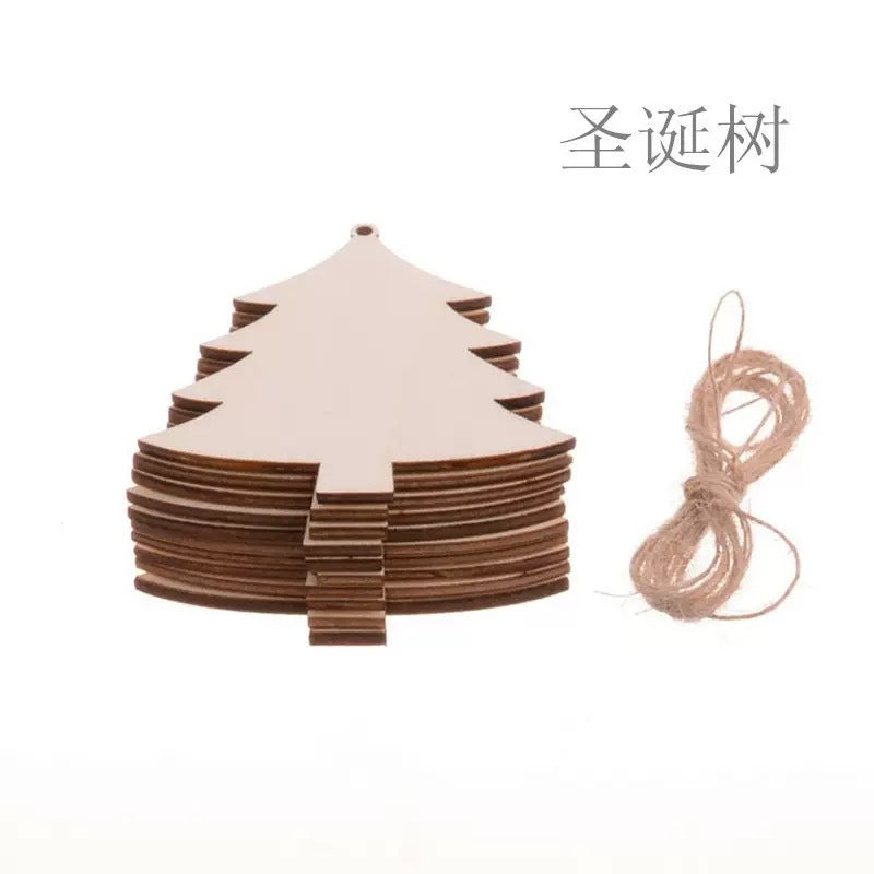 Christmas Crafts Creative Christmas Tree Ornaments Carved Wood Holiday Party Decoration Tags Home Decoration Props