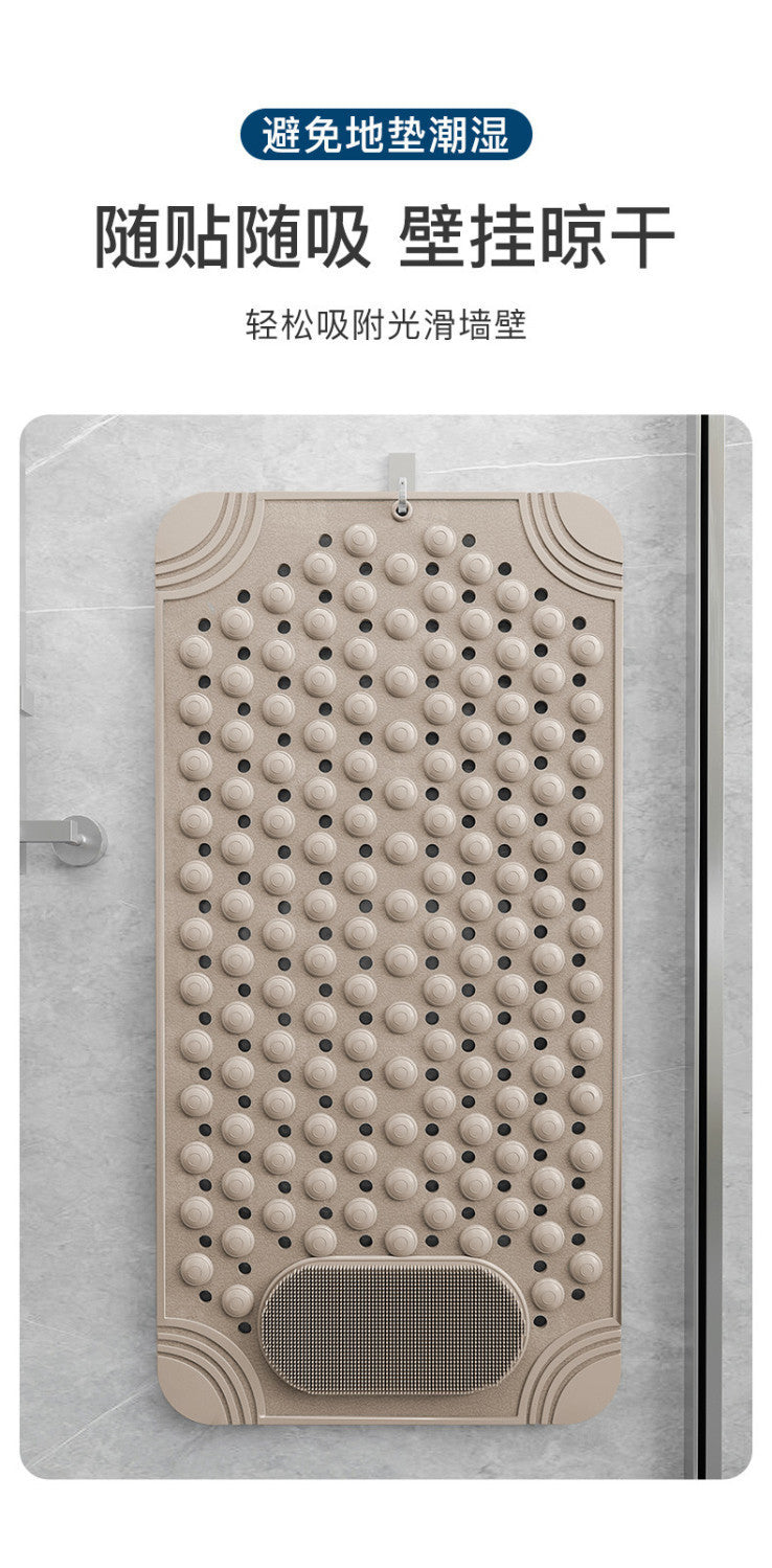 New Non-slip Bath Mat with Suction Cup and Drain Hole, Soft Machine-washable Shower Mat Non-slip Bath Mat