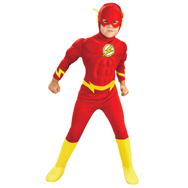 Halloween Kids Superhero Muscle Dress Up The Flash Dress Up Boys Anime Figure Cosplay Costume