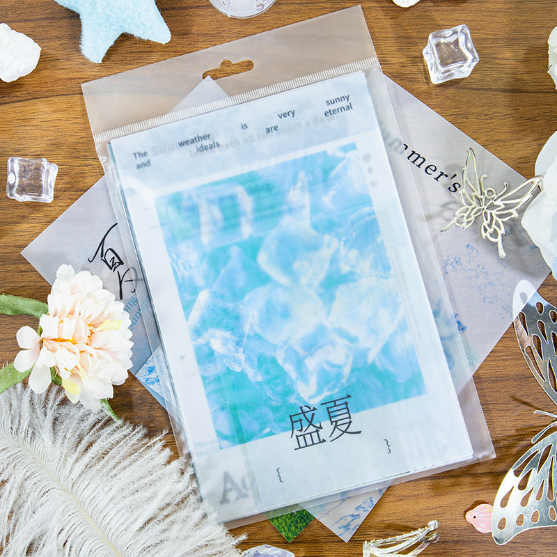 New Style Journal Background Sulfuric Acid Paper Diary Decoration Fresh Style Items Stickers Journal Material Paper Printing