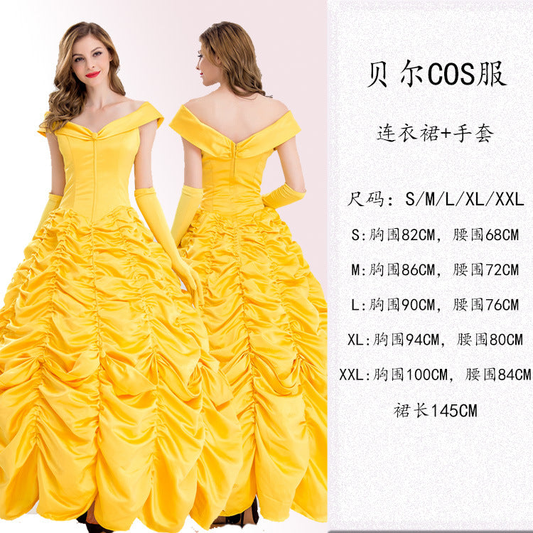 Adult Halloween Snow White Bell Cinderella Ice Sleeping Beauty Rapunzel Party Stage Performance Princess Dress