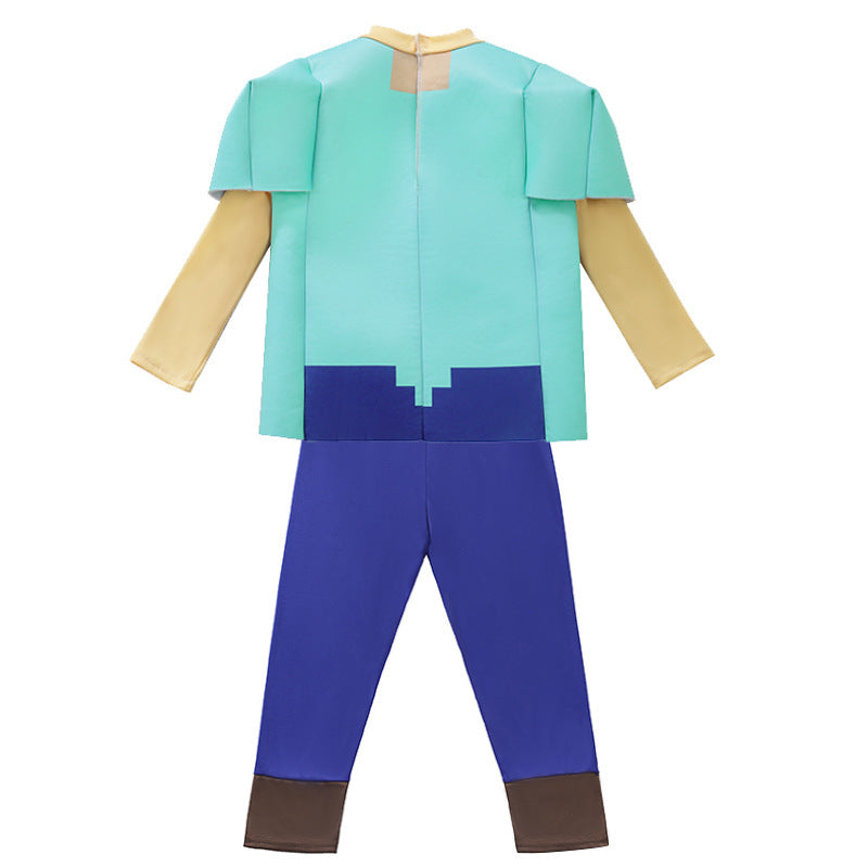 My World Child Cos Suit Steve Stage Game Performance Suit minecraft Halloween Costume in stock