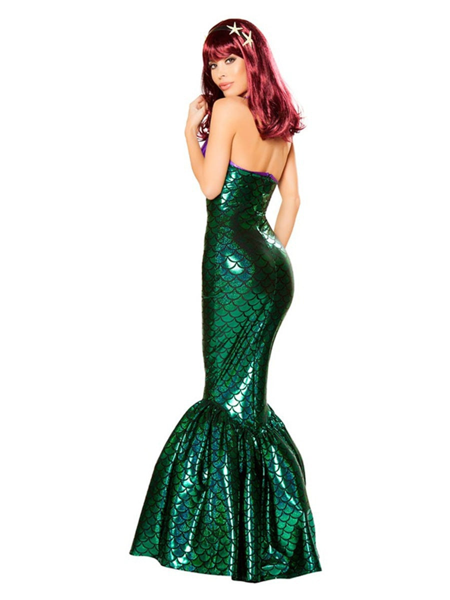 Halloween Costume Adult Mermaid Cosplay Costume Princess Dress Sexy Chest-Wrapped Evening Dress Ds Performance Costume
