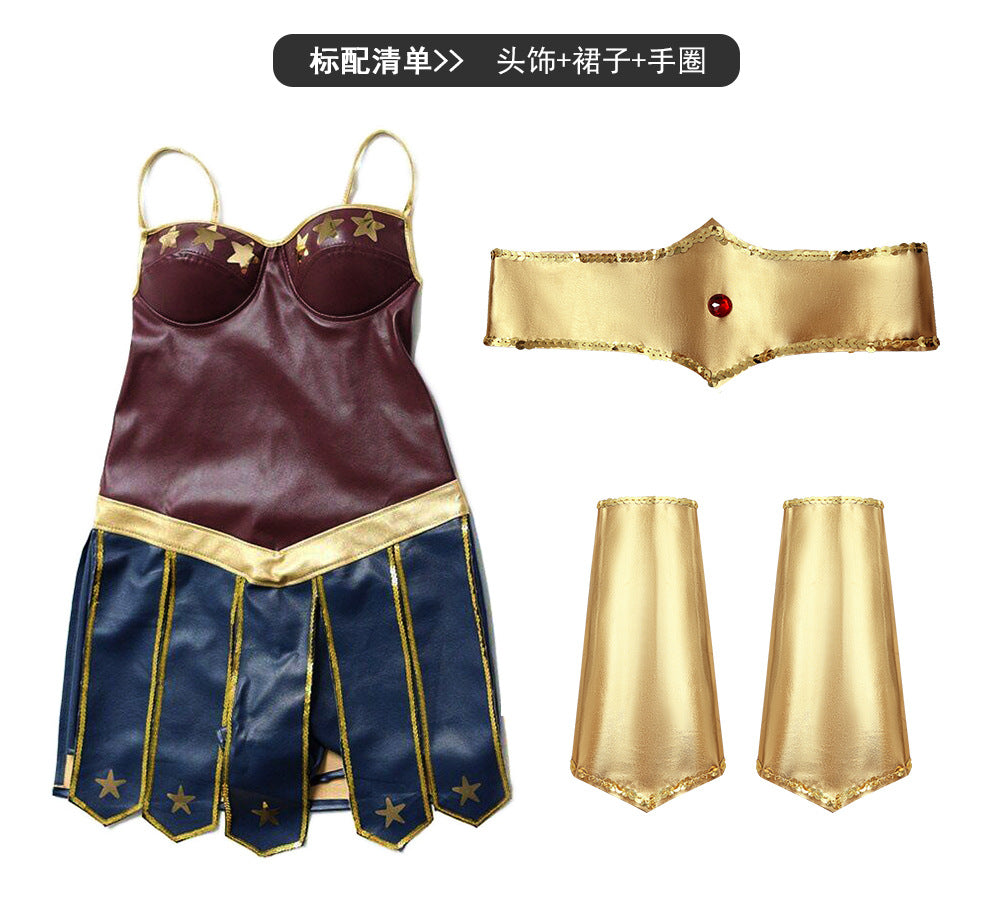 2025 Amazon New Halloween Cos Justice League Wonder Woman Greek Goddess Cosplay Costume