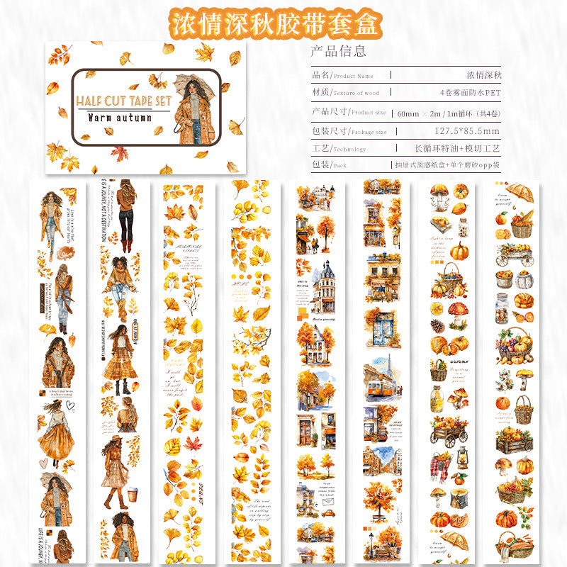 Foreign Trade Cross-Border Hot-Selling Halloween and Christmas Planner Materials DIY Decoration No-Cut Die-Cut Pet Planner Tape