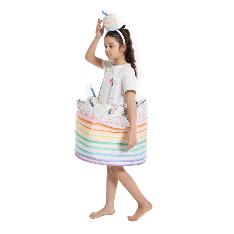 Cross Border Special for Mardi Gras Halloween New cosplay Prom Stage Dress Adult Cake Hooded suit