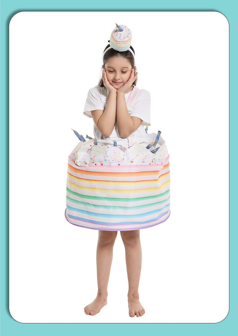 Cross Border Special for Mardi Gras Halloween New cosplay Prom Stage Dress Adult Cake Hooded suit