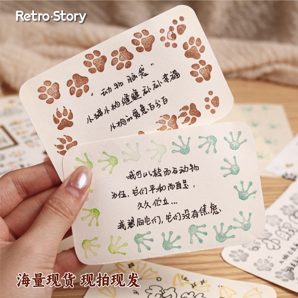 Retrostory Claw Series Base Print Creative Cartoon Animal Paw Material Decorative Journal Stamps