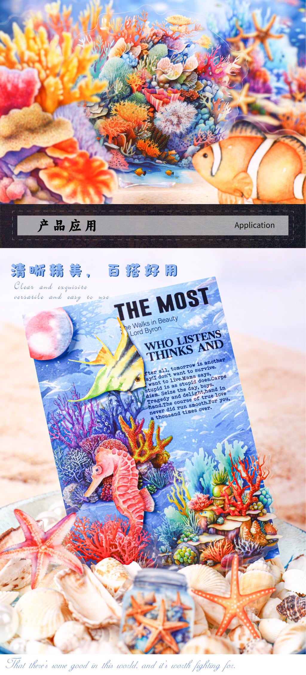 Retrostory Underwater World Series Stickers Creative Handbook Stickers Pet Cartoon Handbook Decorative Sticker Pack