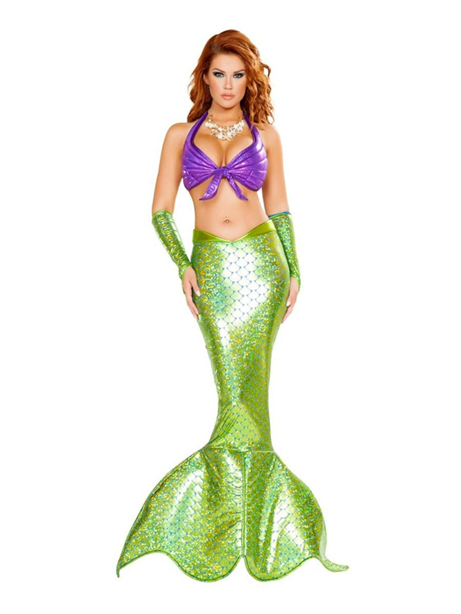Halloween Costume Adult Mermaid Cosplay Costume Princess Dress Sexy Chest-Wrapped Evening Dress Ds Performance Costume