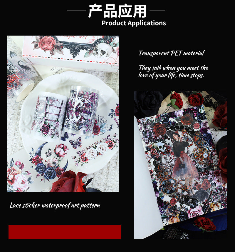 Foreign Trade Cross-Border Hot-Selling Halloween and Christmas Planner Materials DIY Decoration No-Cut Die-Cut Pet Planner Tape