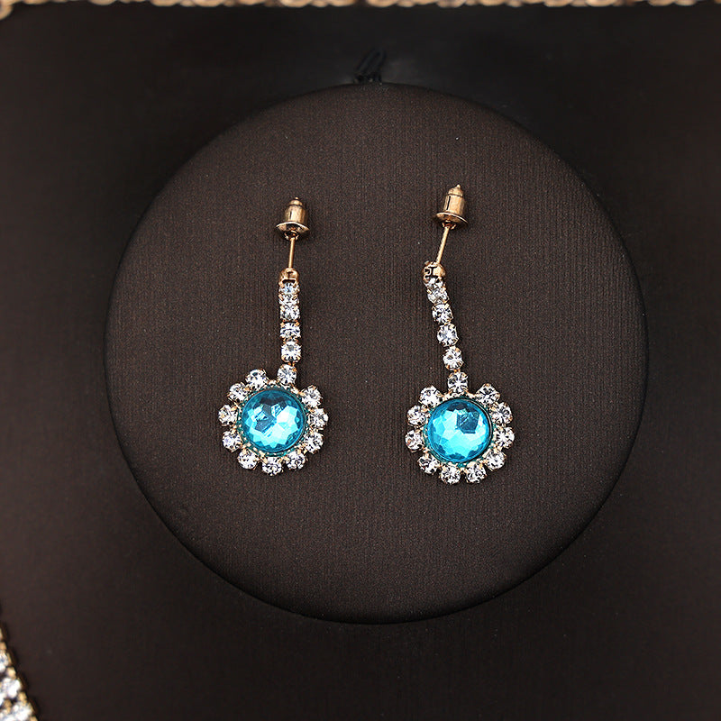 Korean Bride Necklace Earrings Two-piece Decorations Wedding Yarn Wedding Jewelry Wedding Accessories Dance Studio