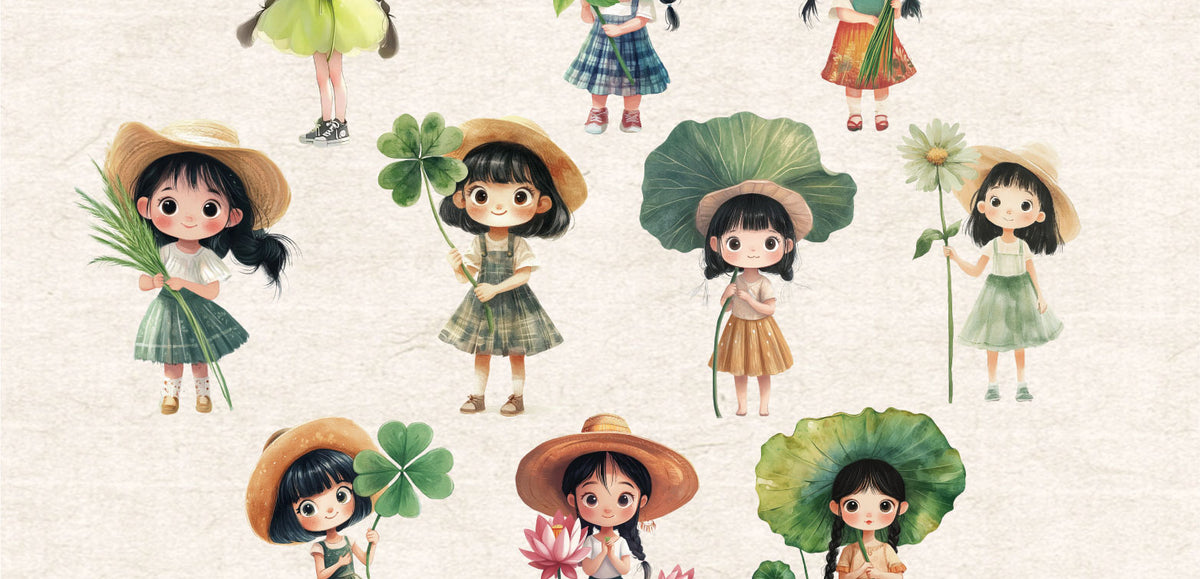 Retrostory Hibiscus Series Stickers Creative Sticker Paper Cute Material Decoration for Journaling Background Scenery Stickers