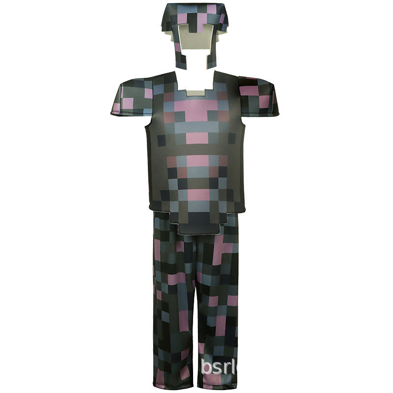 My World Child Cos Suit Steve Stage Game Performance Suit minecraft Halloween Costume in stock