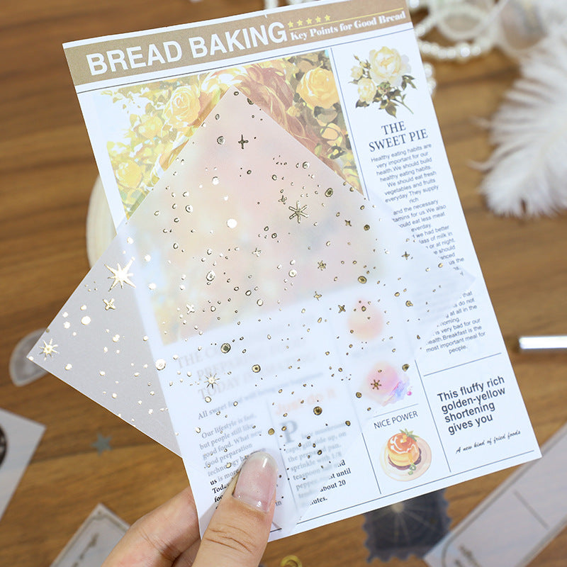 New Style Journal Background Sulfuric Acid Paper Diary Decoration Fresh Style Items Stickers Journal Material Paper Printing