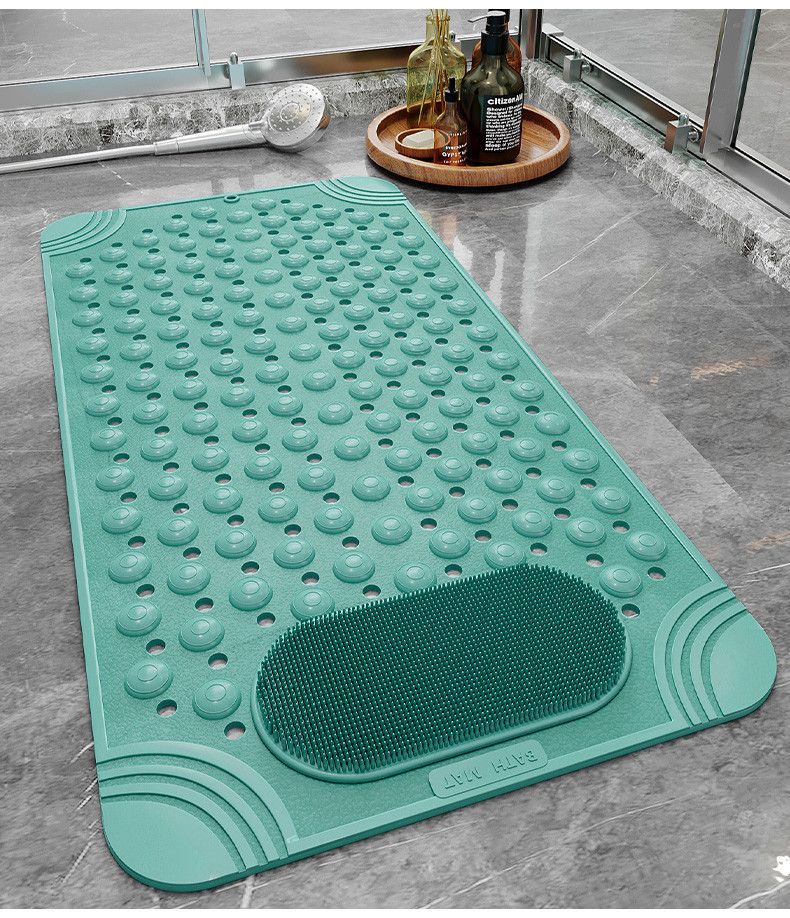 New Non-slip Bath Mat with Suction Cup and Drain Hole, Soft Machine-washable Shower Mat Non-slip Bath Mat