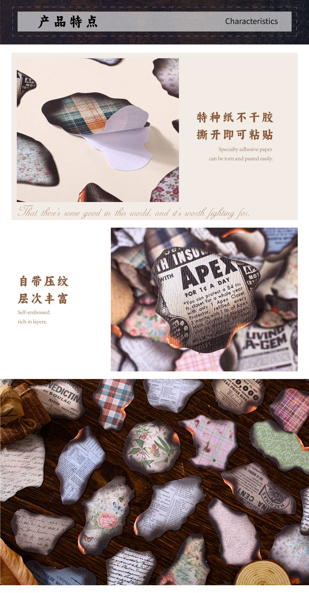 Retrostory Time Fragments Series Creative Sticker Pack Retro Style Base Decoration Collage Landscaping Journal Stickers