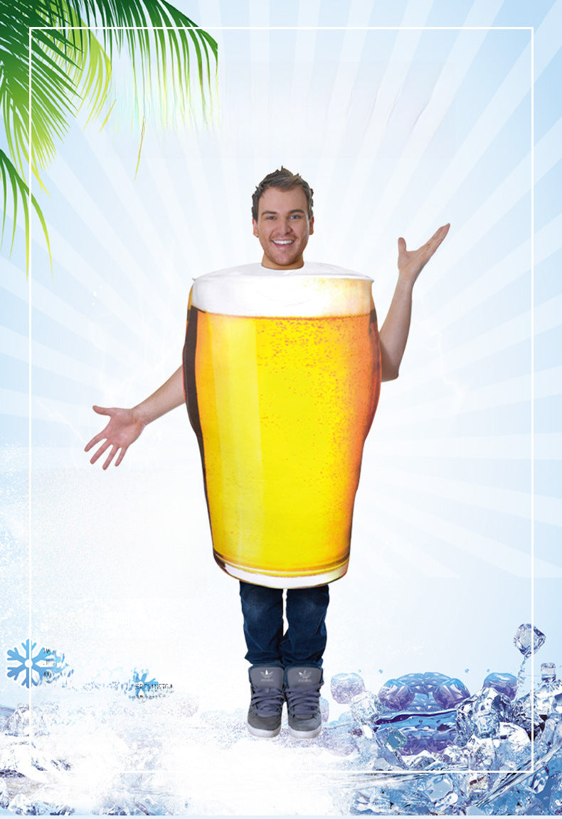 Cross-border supply Halloween beer mug performance costume cosplay role-playing funny adult male performance costume