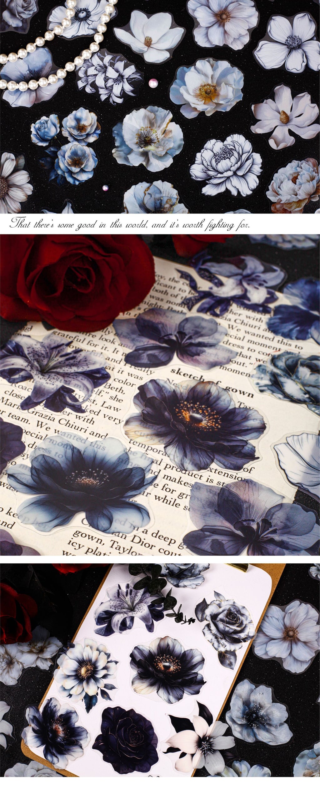 Retrostory Ink Flower Spectrum Series Landscaping Stickers Creative Handbook Creative Decoration Collage Material Paper Stickers