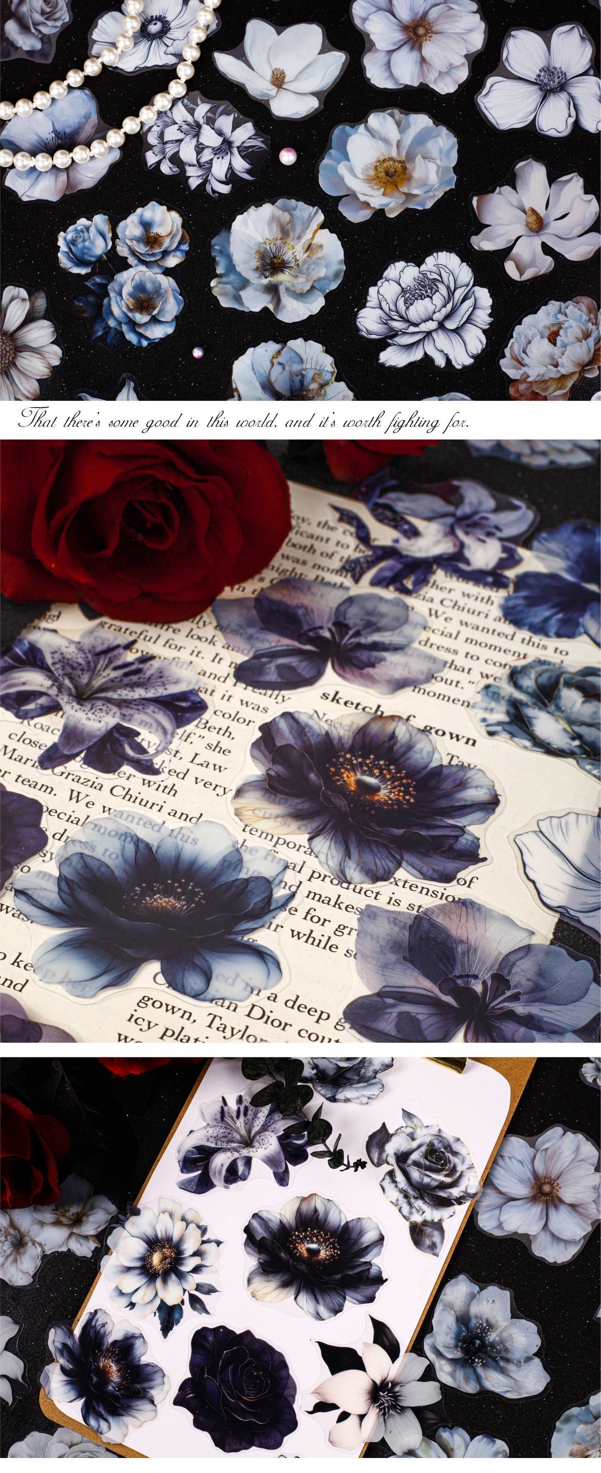 Retrostory Ink Flower Spectrum Series Landscaping Stickers Creative Handbook Creative Decoration Collage Material Paper Stickers