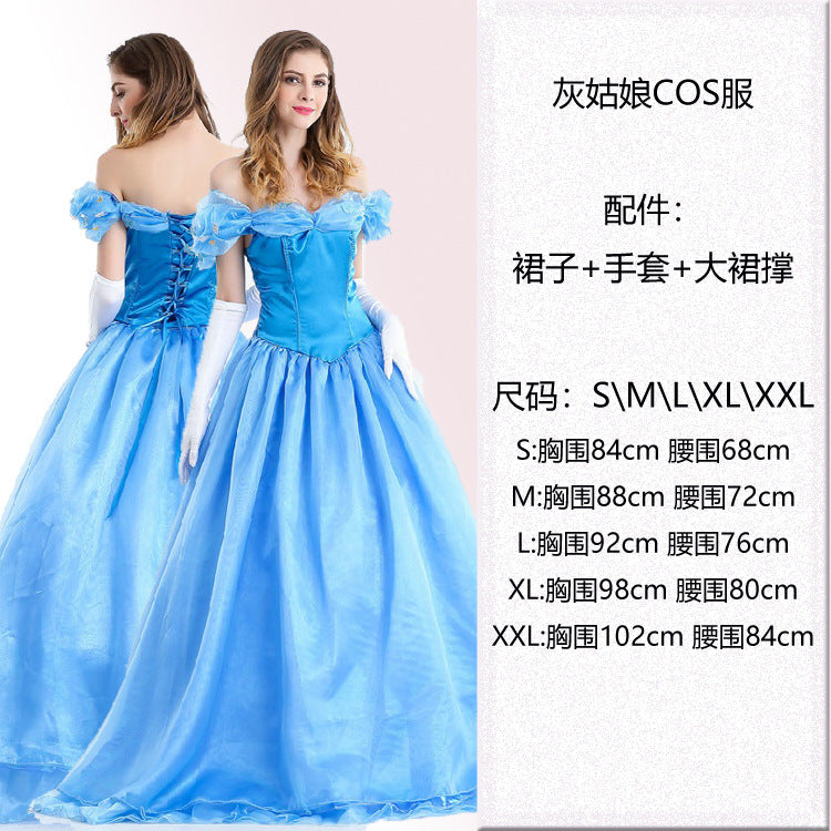 Adult Halloween Snow White Bell Cinderella Ice Sleeping Beauty Rapunzel Party Stage Performance Princess Dress