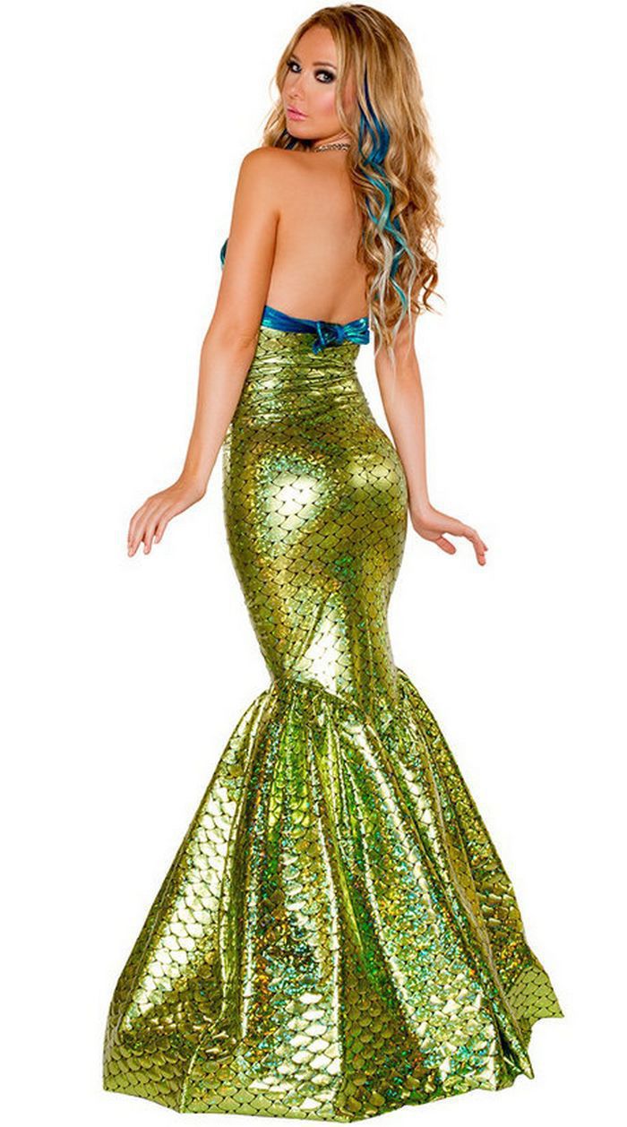 Halloween Costume Adult Mermaid Cosplay Costume Princess Dress Sexy Chest-Wrapped Evening Dress Ds Performance Costume