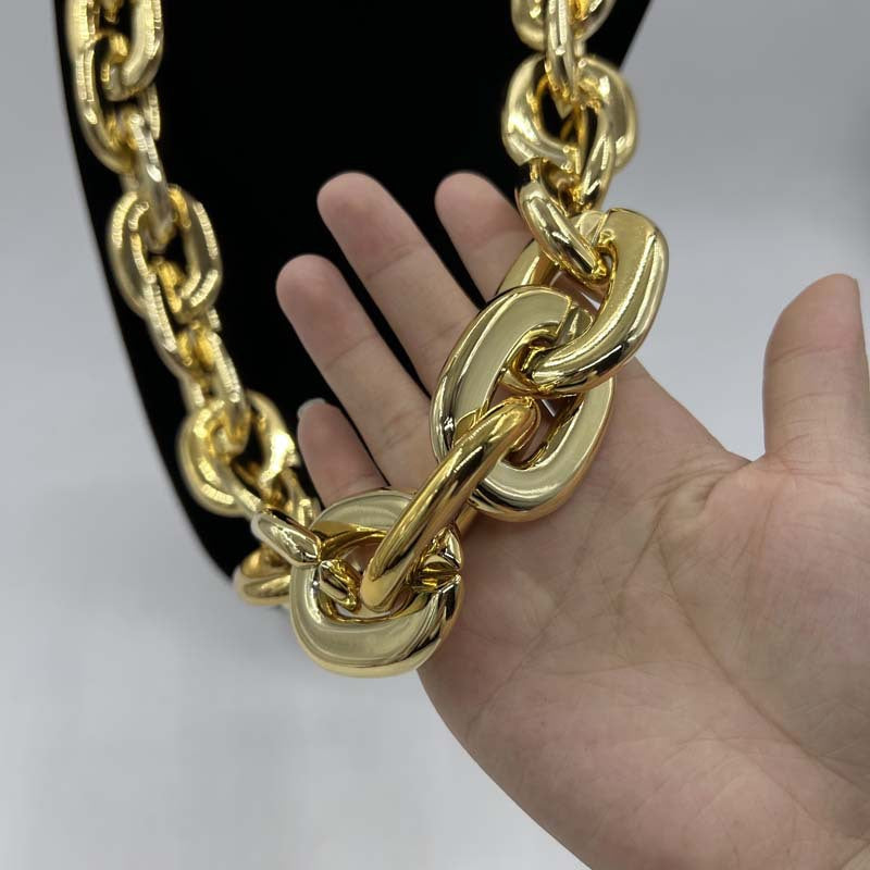 2025 Halloween Christmas Necklace Holiday Party Team Fan Ccb Thick Necklace Exaggerated Hip-Hop Big Gold Chain