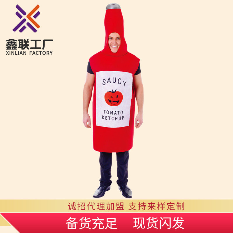 Halloween Carnival Game Cos Dress Prom Performance Dress Ketchup Sponge Performance Dress Doll Dress Doll