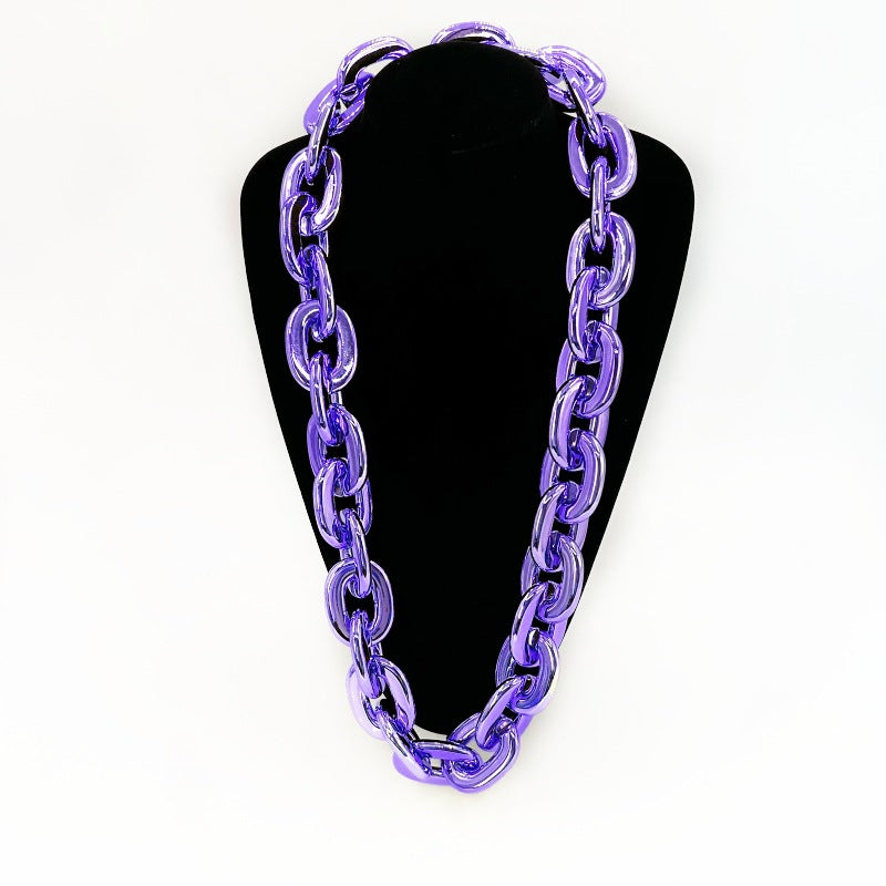 2025 Halloween Christmas Necklace Holiday Party Team Fan Ccb Thick Necklace Exaggerated Hip-Hop Big Gold Chain