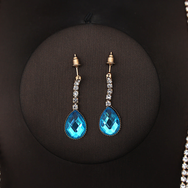 Korean Bride Necklace Earrings Two-piece Decorations Wedding Yarn Wedding Jewelry Wedding Accessories Dance Studio